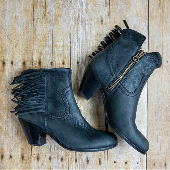 Sam Edelman Shoes - Sam Edelman Louie Fringe Black Ankle Bootie